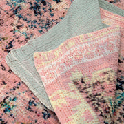Kantha Throw Mint and Pink Tapestry