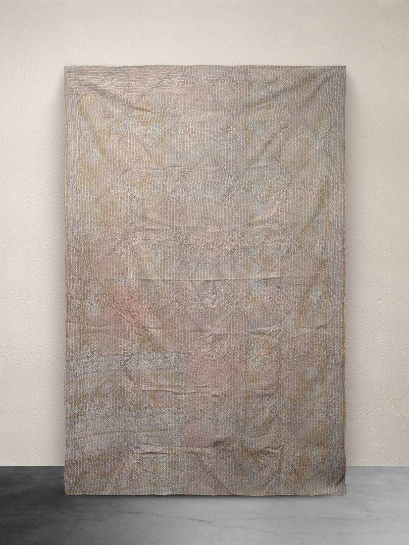 Kantha Throw Burgundy Plaid