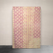 Kantha Throw Butter Yellow and Pink Floral