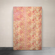 Kantha Throw Butter Yellow and Pink Floral