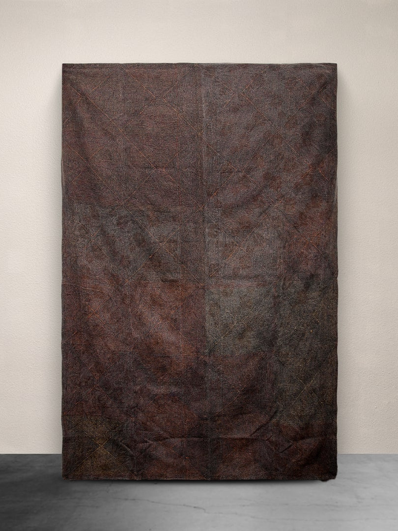 Kantha Throw Charcoal and Purple