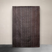 Kantha Throw Charcoal with Orange Stitch