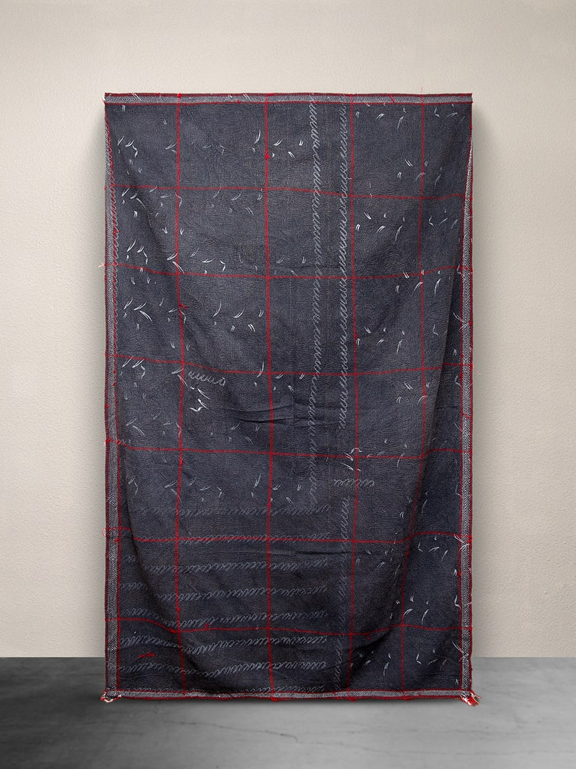 Kantha Throw Deep Plum and Red