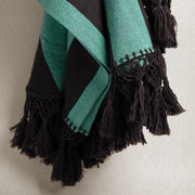 Hero Throw - Turquoise and Brown - Tassel