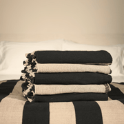Hero Throw - Black + Taupe - Stitch