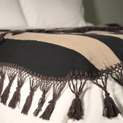Hero Throw - Black + Taupe - Tassel