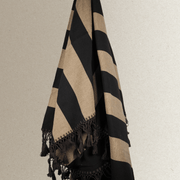 Hero Throw - Black + Taupe - Tassel
