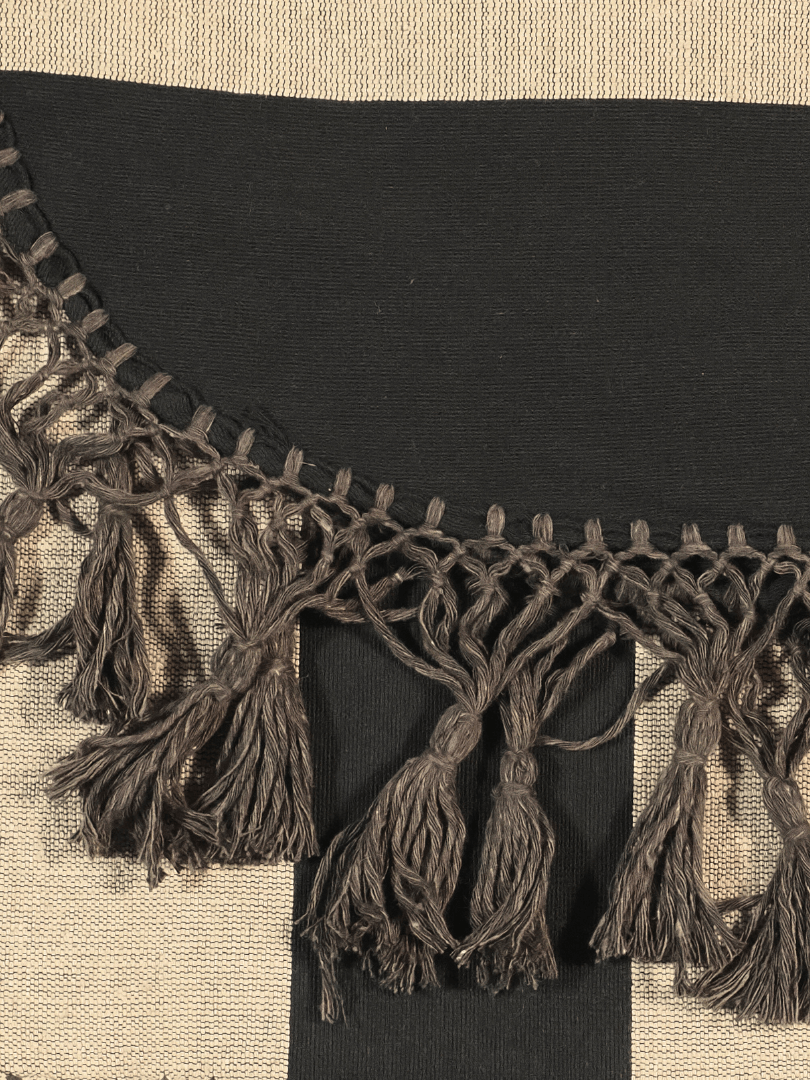 Hero Throw - Black + Taupe - Tassel