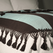 Hero Throw - Turquoise and Brown - Tassel