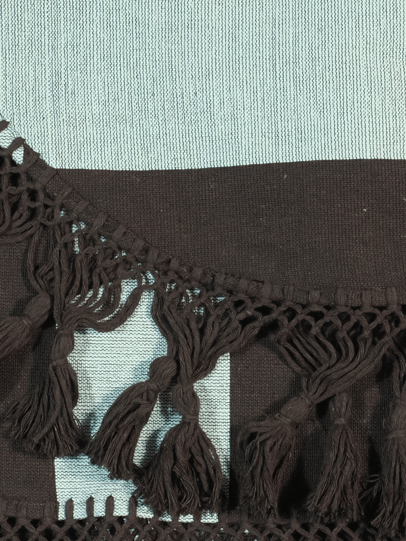 Hero Throw - Turquoise and Brown - Tassel