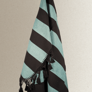 Hero Throw - Turquoise and Brown - Tassel