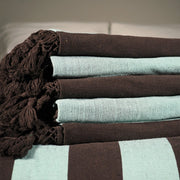 Hero Throw - Mint and Chocolate - Tassel