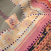 Kantha Throw Orange and Mint Tapestry