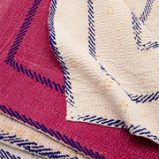 Kantha Throw Pink and Cream Stripe