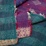 Kantha Throw Purple and Teal