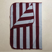 Market Throw -Dove Blue + Burgundy - Stitch