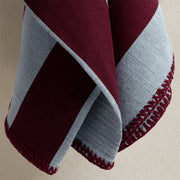Market Throw -Dove Blue + Burgundy - Stitch