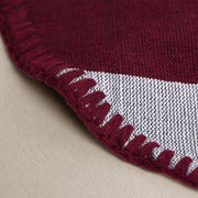 Market Throw -Dove Blue + Burgundy - Stitch