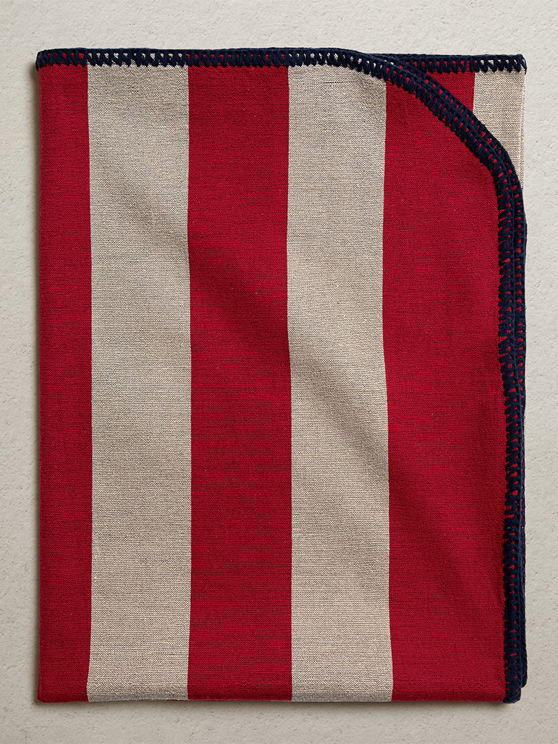 Market Throw -Wheat + Red - Stitch