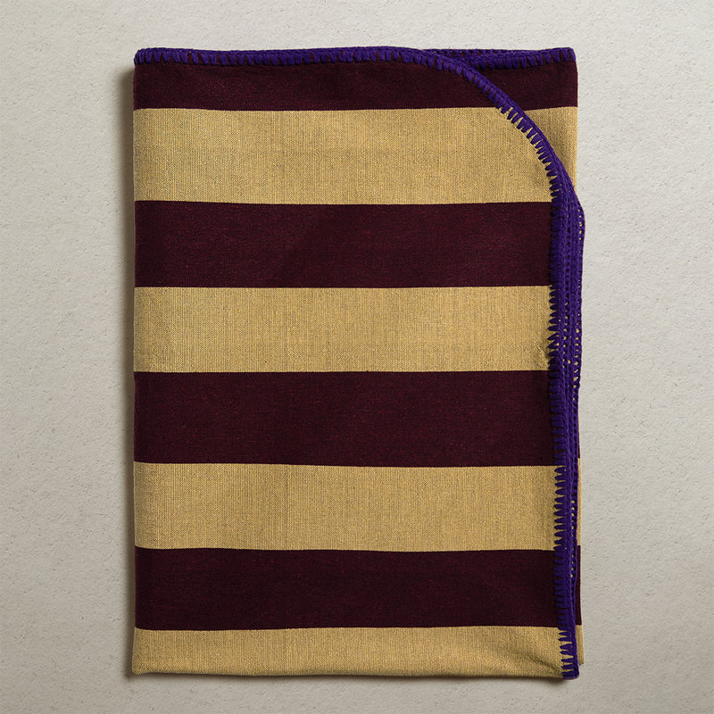Market Throw -Plum + Gold - Stitch