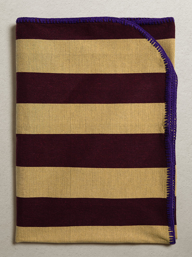 Market Throw -Plum + Gold - Stitch