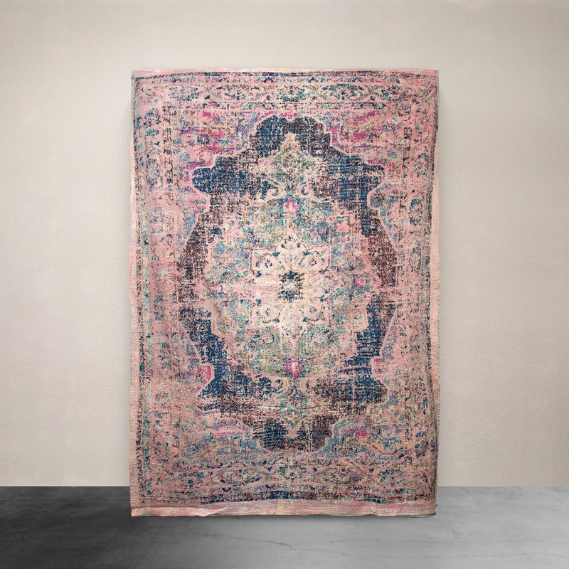 Kantha Throw Mint and Pink Tapestry