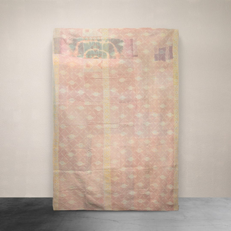 Kantha Throw Pastel and Peach