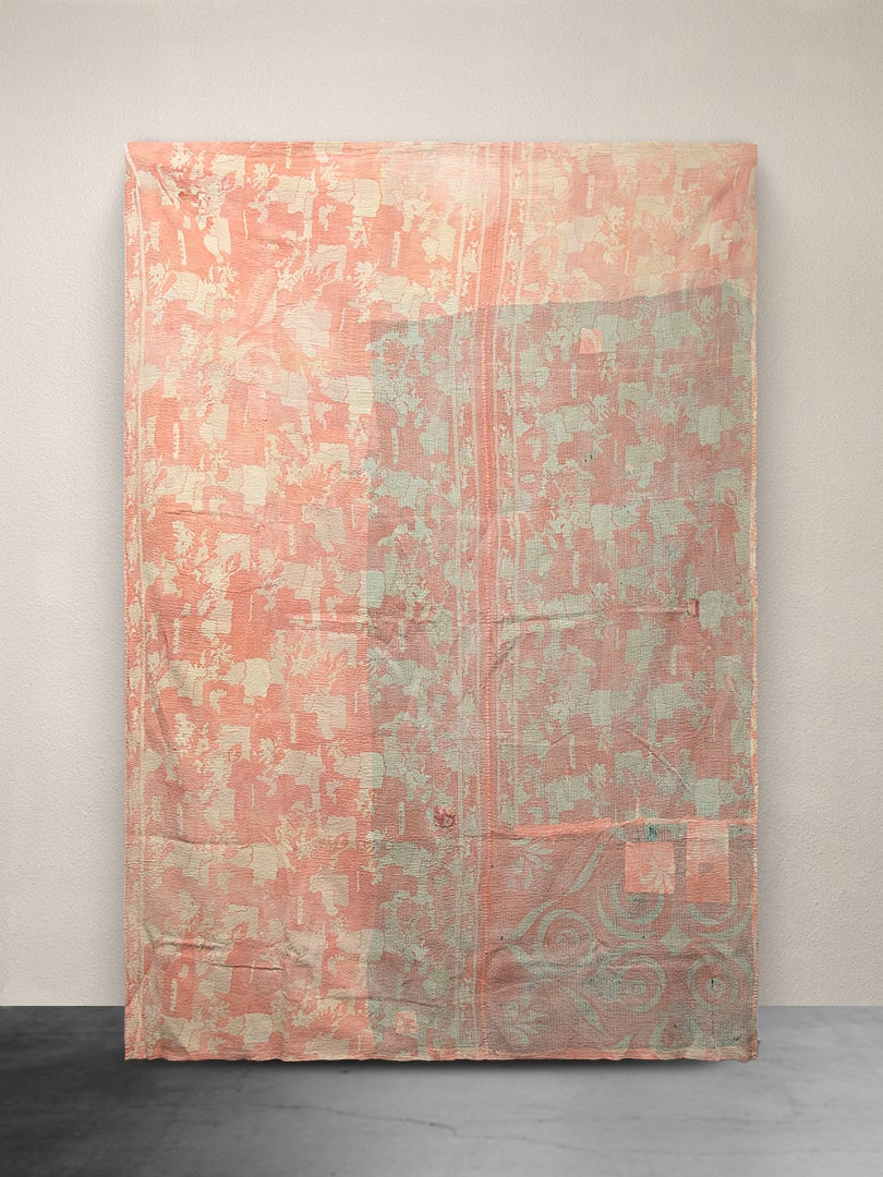 Kantha Throw Peach and Mint