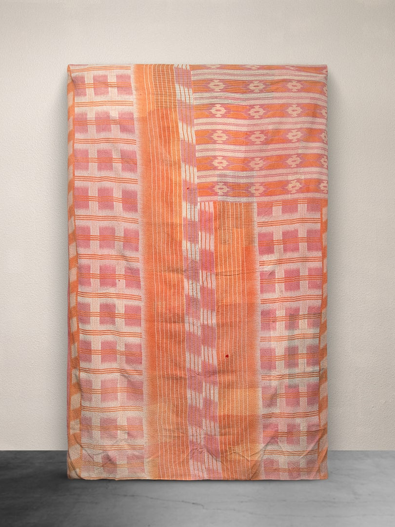 Kantha Throw Peach and Pink