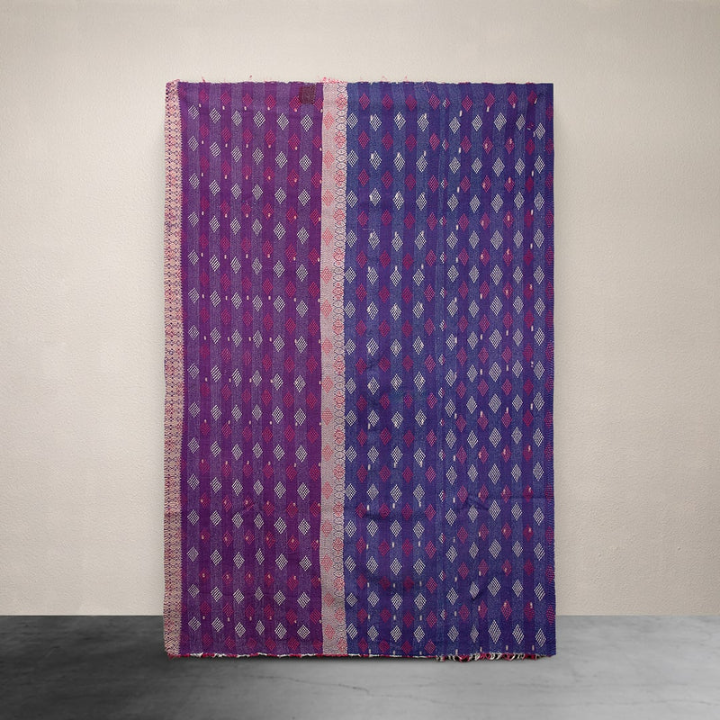 Kantha Throw Purple and Teal