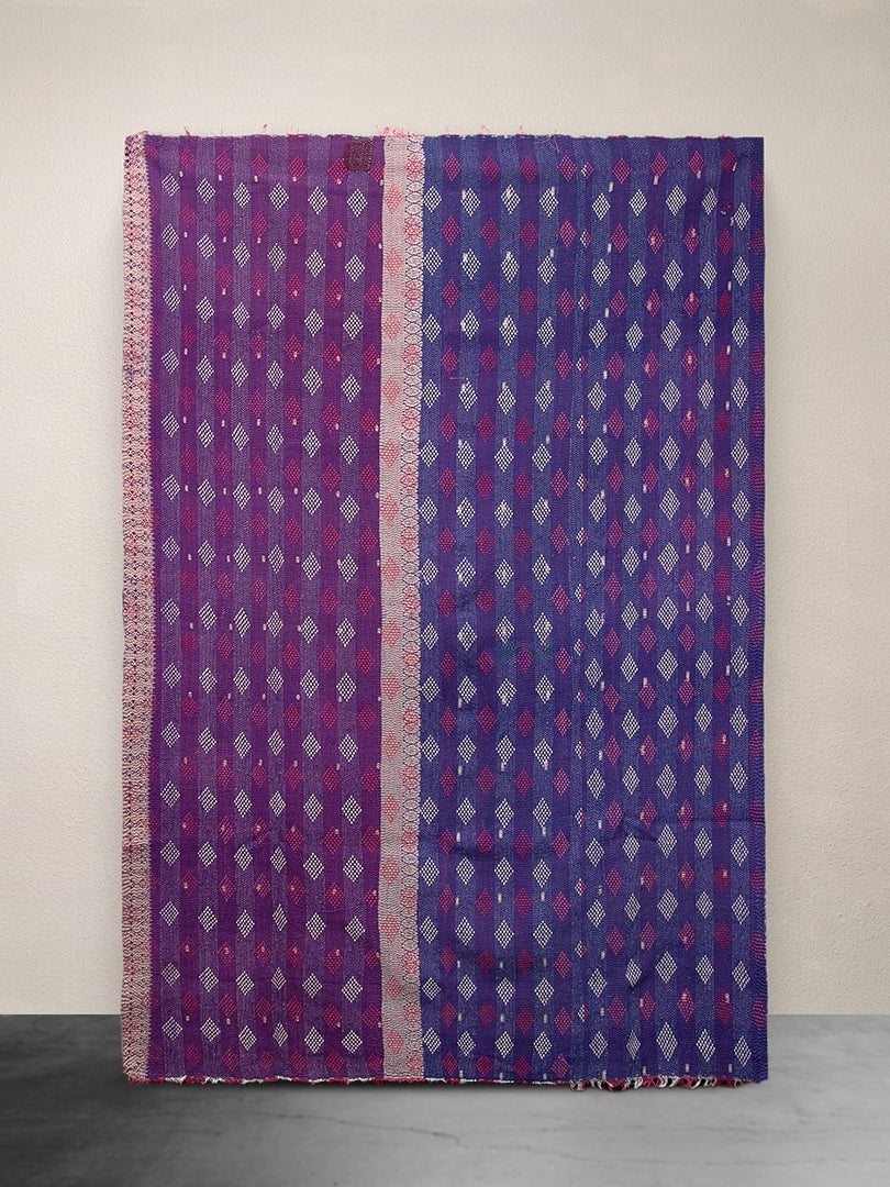 Kantha Throw Purple and Teal