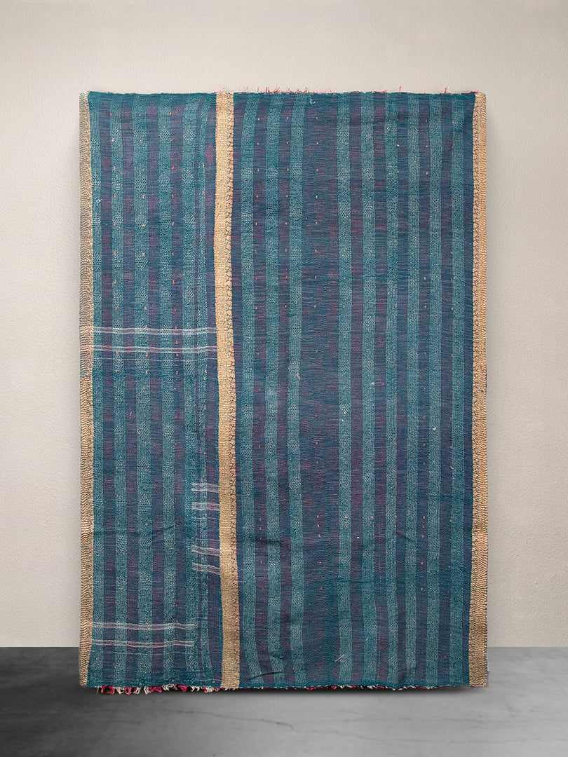 Kantha Throw Purple and Teal