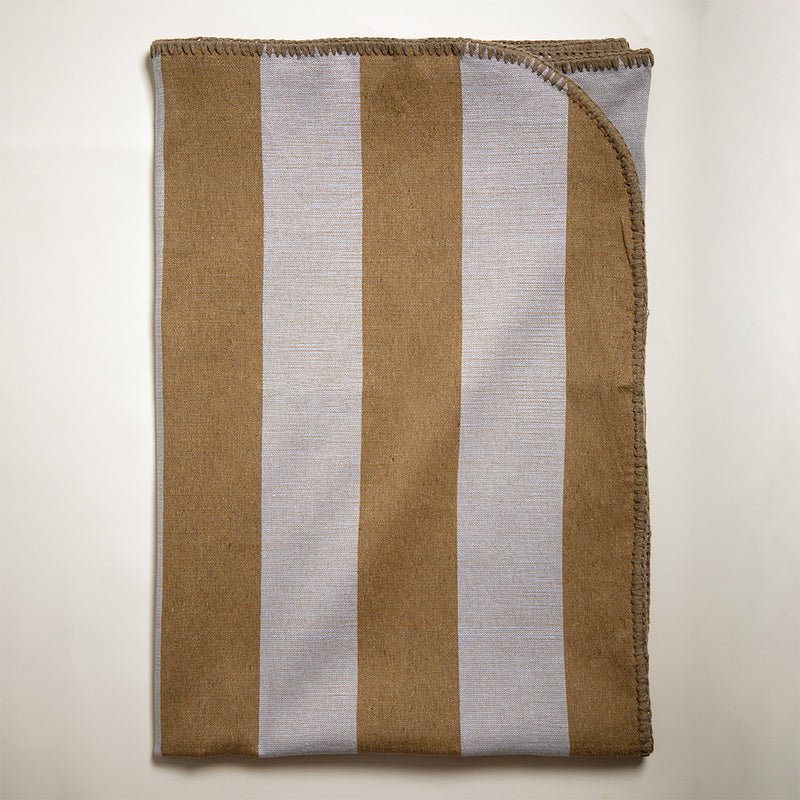 Shadow Throw - Light Grey and Caramel - Stitch