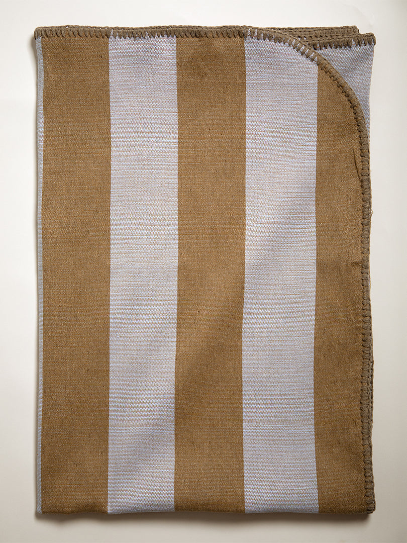Shadow Throw - Light Grey and Caramel - Stitch