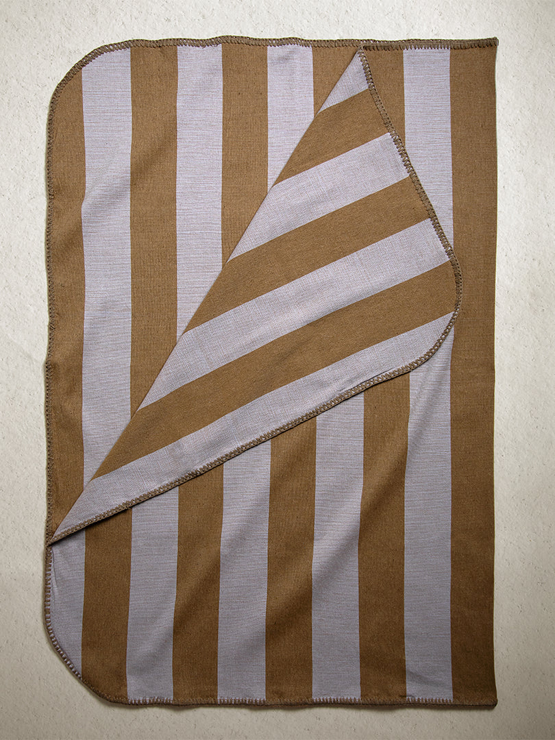 Shadow Throw - Light Grey and Caramel - Stitch