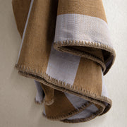 Shadow Throw - Light Grey and Caramel - Stitch