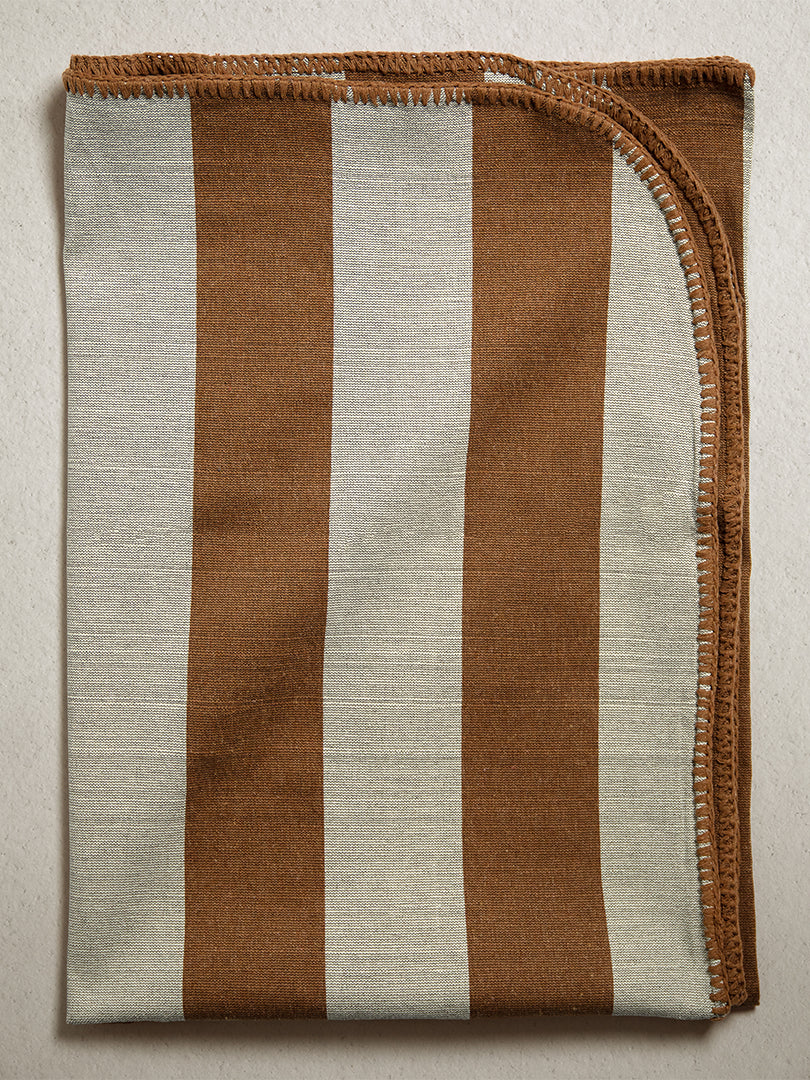 Shadow Throw - Light Taupe + Rust - Stitch
