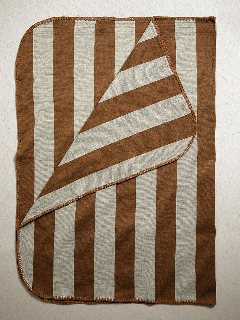 Shadow Throw - Light Taupe + Rust - Stitch
