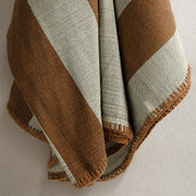 Shadow Throw - Light Taupe + Rust - Stitch