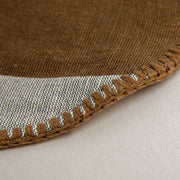 Shadow Throw - Light Taupe + Rust - Stitch