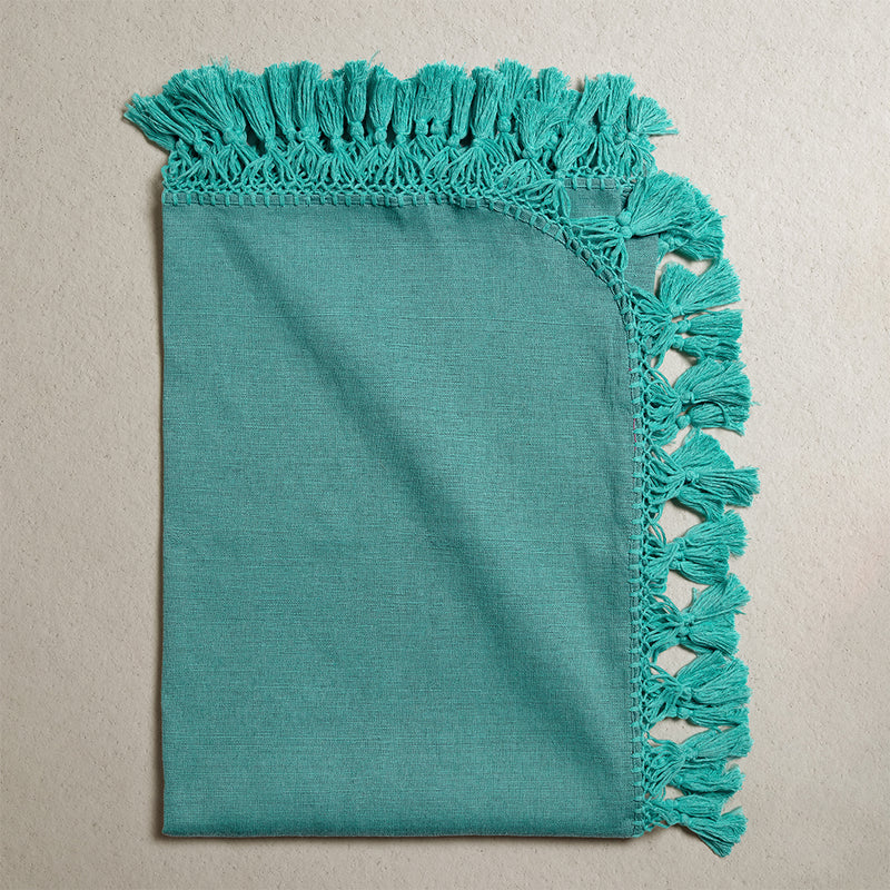 Solids Throw - Turquoise - Tassel
