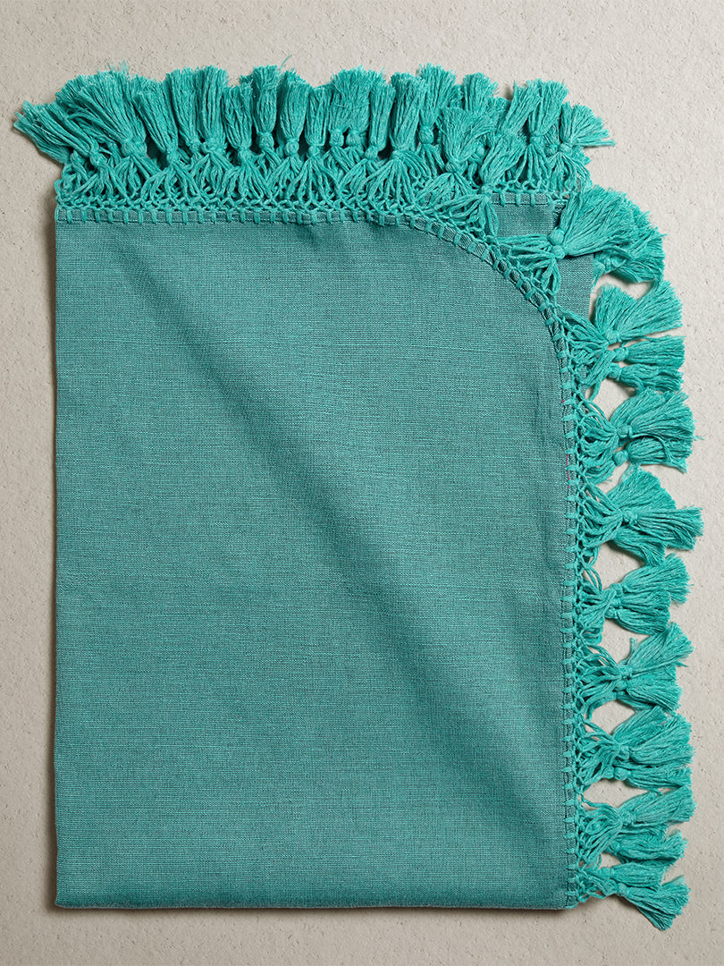 Solids Throw - Turquoise - Tassel
