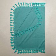 Solids Throw - Turquoise - Tassel