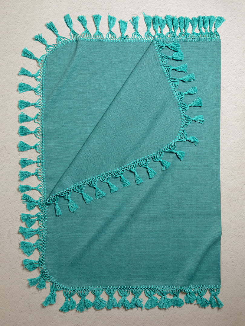 Solids Throw - Turquoise - Tassel