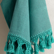 Solids Throw - Turquoise - Tassel