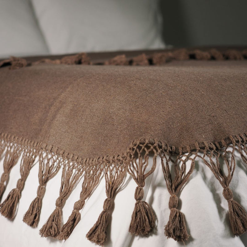 Solids Throw - Nut - Tassel