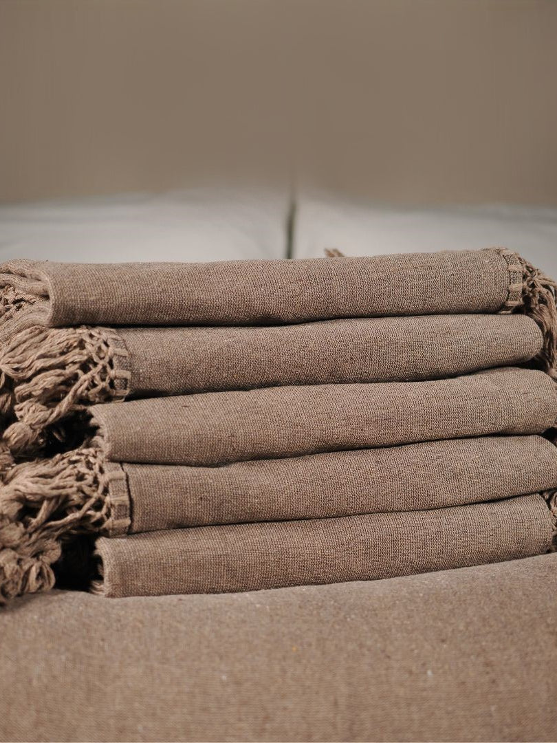 Solids Throw - Nut - Tassel