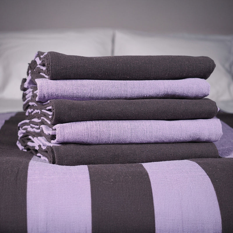 Sunday Throw - Lilac + Chocolate - Stitch