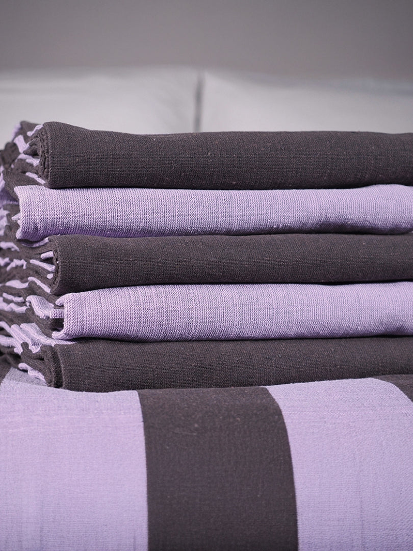 Sunday Throw - Lilac + Chocolate - Stitch