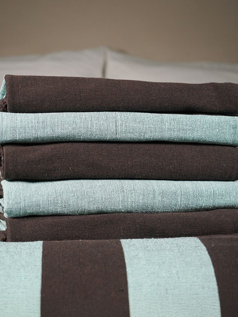 Sunday Throw - Mint + Chocolate - Stitch